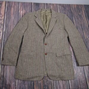 Vintage Boundary Waters Sport Coat Mens 40 Brown Wool Herringbone Tweed Blazer
